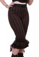 STEAMPUNK STORY Black and brown striped trousers with frills, steampunk pirate