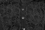 STEAMPUNK STORY Y-1162BK WY-1162CCM Black wide man shirt, transparent lace and frills, elegant gothic, Punk Rave
