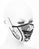 STEAMPUNK STORY MK036 White lace fashion mask with black lace-up and borders, elegant gothic