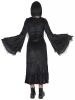 STEAMPUNK STORY Long black velvet dress with lace-up and double flared sleeves
